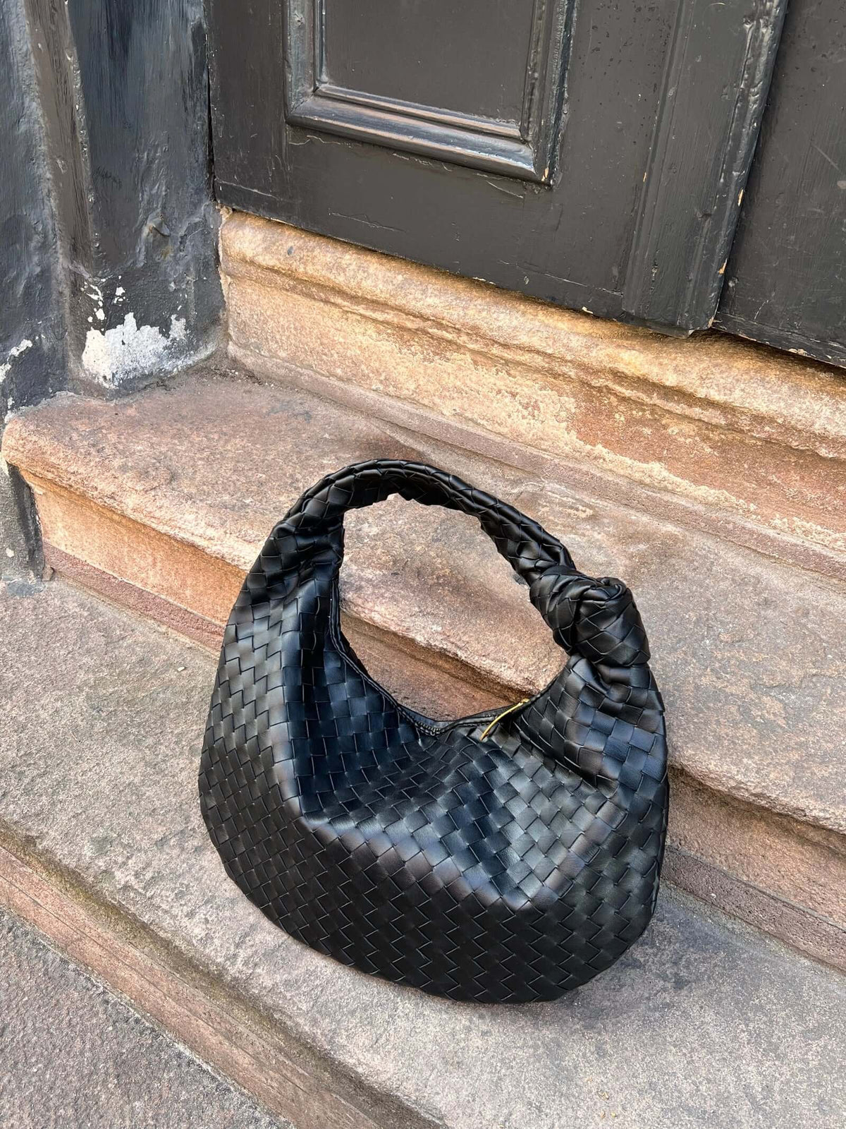 Woven Handbag | Medium Braided Bag | Faux Leather, Everyday
