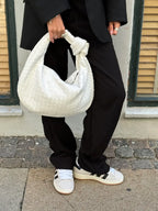 Woven Handbag | Medium Braided Bag | Faux Leather, Everyday