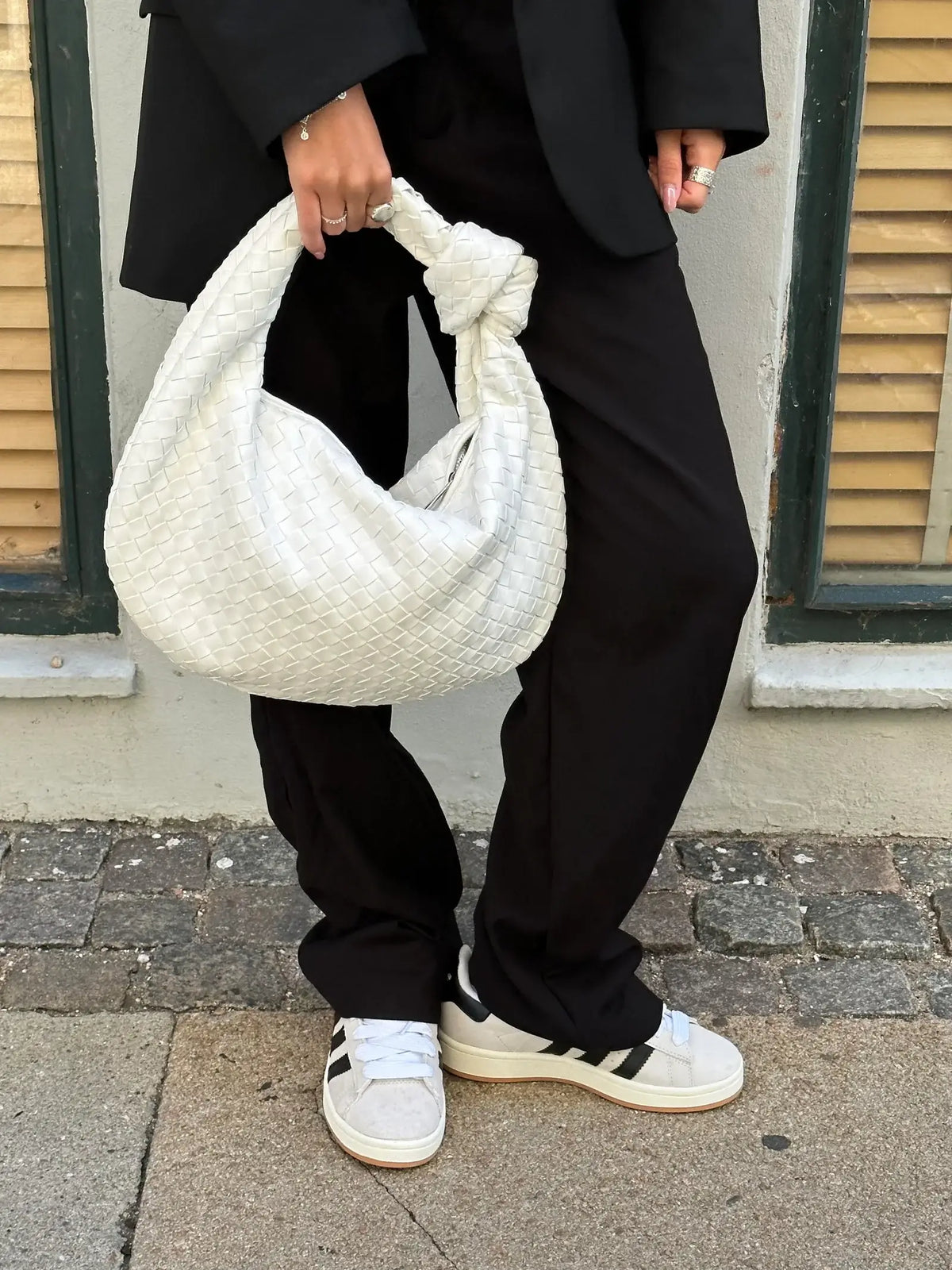 Woven Handbag | Medium Braided Bag | Faux Leather, Everyday