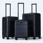 Faye | Hard Shell Luggage Set | 3-Piece, 4-Wheel Spinner | Black & Blue