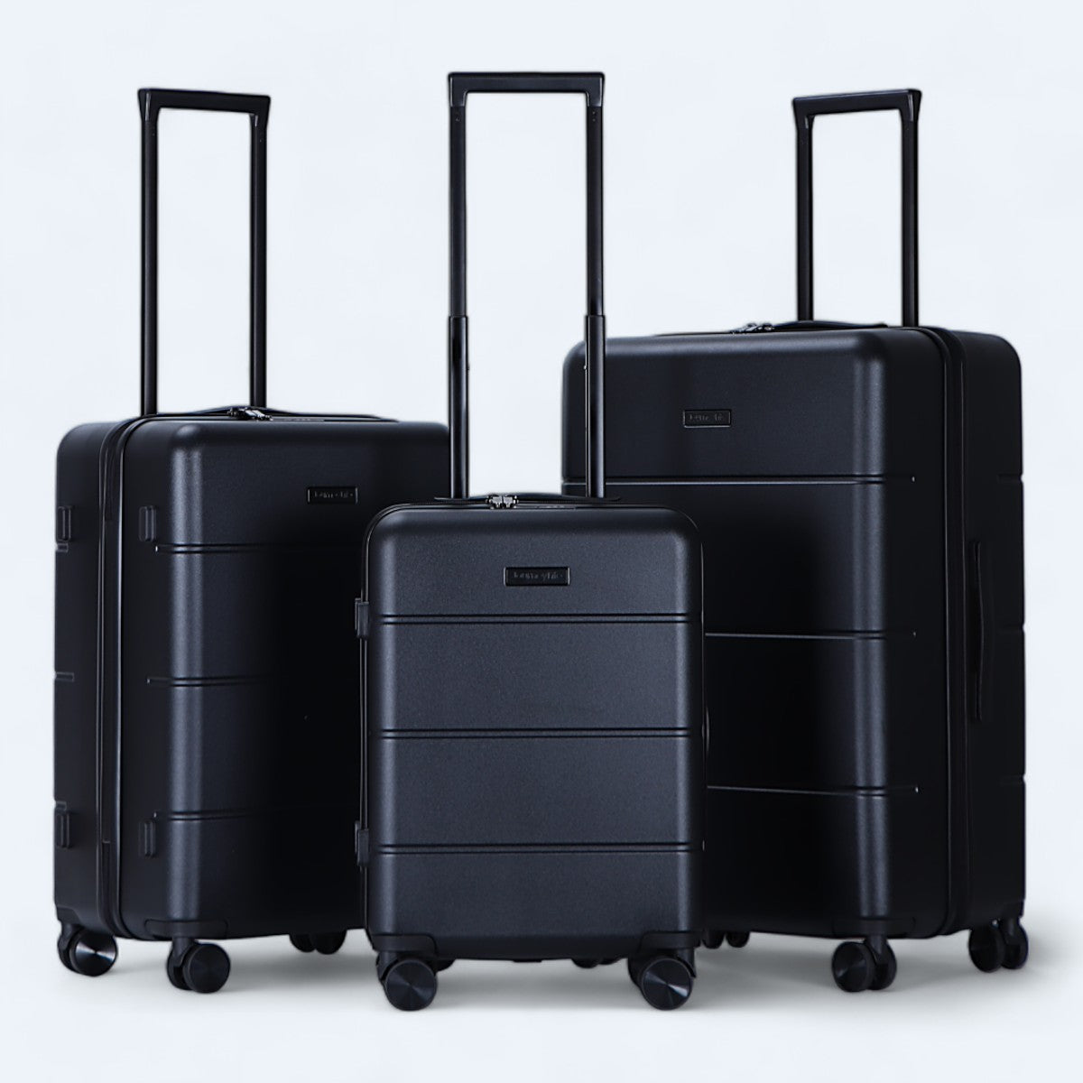 Faye | Hard Shell Luggage Set | 3-Piece, 4-Wheel Spinner | Black & Blue