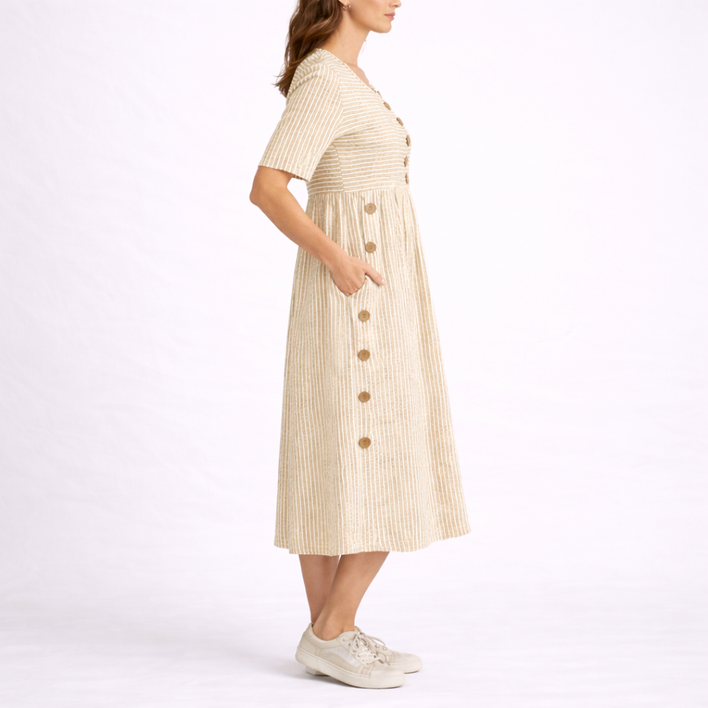 Vianne | Midi Dress | Striped, Relaxed Fit | Lightweight, Everyday