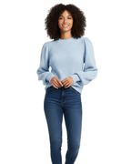 Galia | Women's Ribbed Knit Sweater | Puff Sleeves, Round Neck | Fall Winter