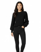 Galia | Women's Ribbed Knit Sweater | Puff Sleeves, Round Neck | Fall Winter