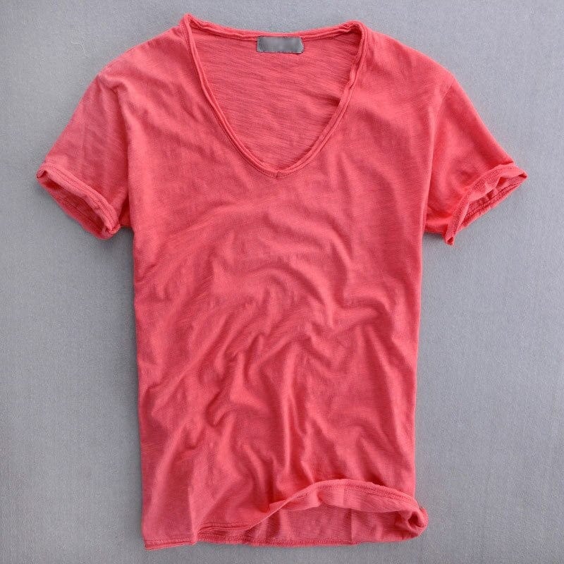 Jolie | Men's V-Neck T-Shirt | Slim Fit, Lightweight | Summer Top