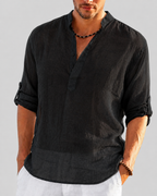 Yara | Men's Open Collar Shirt | Long Sleeve, Relaxed Fit