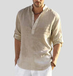 Yara | Men's Open Collar Shirt | Long Sleeve, Relaxed Fit