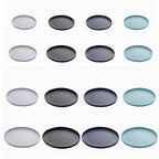 Ondina | Melamine Dinnerware Set | 16-Piece Farm Style | Gray, Black, Green