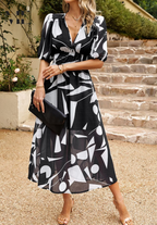 Luna | Floral Midi Dress | Puff Sleeves, Flattering Fit