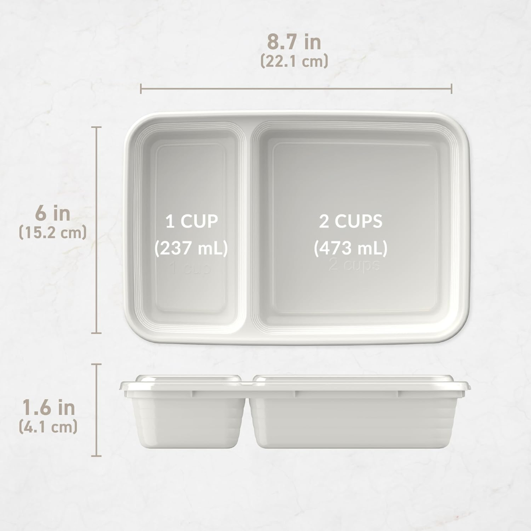 Briar | Food Storage Containers | 20-Piece Set, 2 Compartments | BPA-Free, Reusable