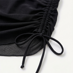 High Waist Bikini Set Women Two Piece Mesh Ruched Skirt Swimsuit