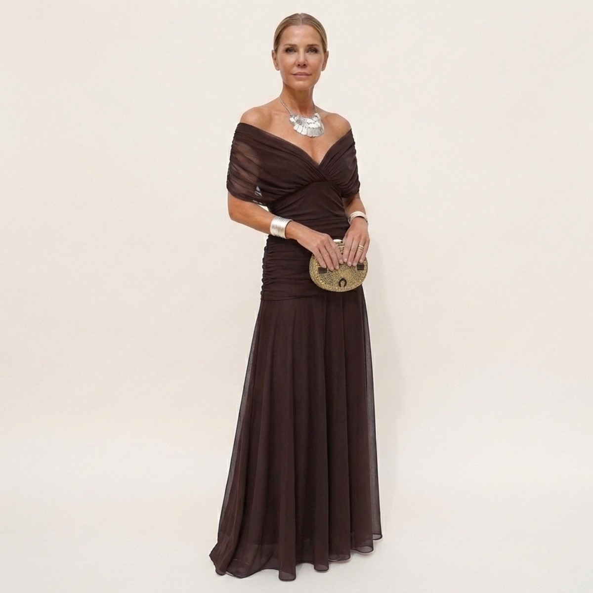 Long Summer Dress Women Maxi Lightweight Flowy Silhouette V Neck
