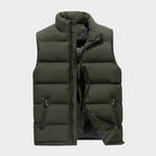 Saoirse | Men's Quilted Vest | Sleeveless Body Warmer | Zip Pockets, Stand Collar