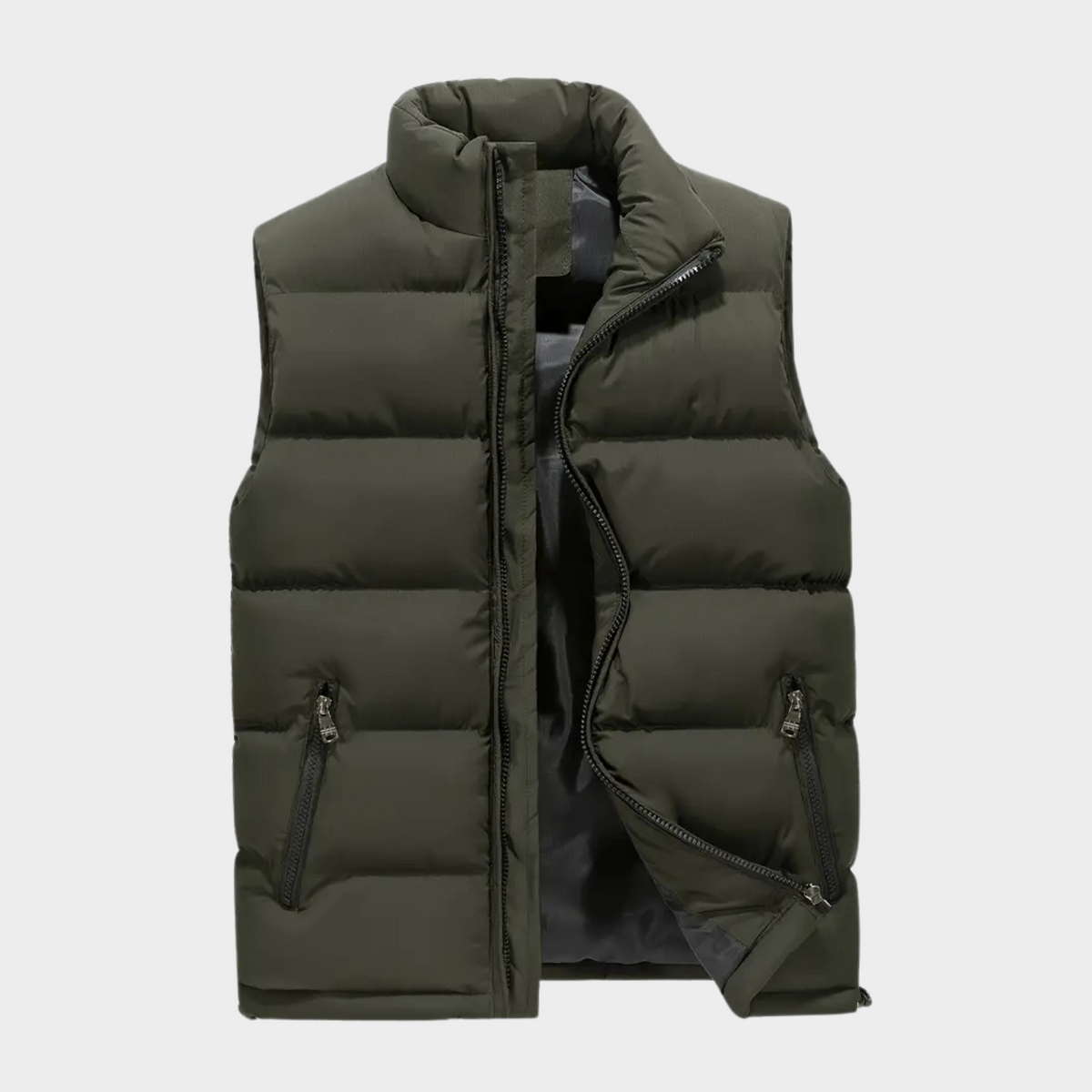 Saoirse | Men's Quilted Vest | Sleeveless Body Warmer | Zip Pockets, Stand Collar