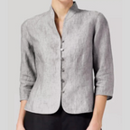 Marlow | Women's Stand-Collar Blouse | Button-Front, 3/4 Sleeve | Multi-Color