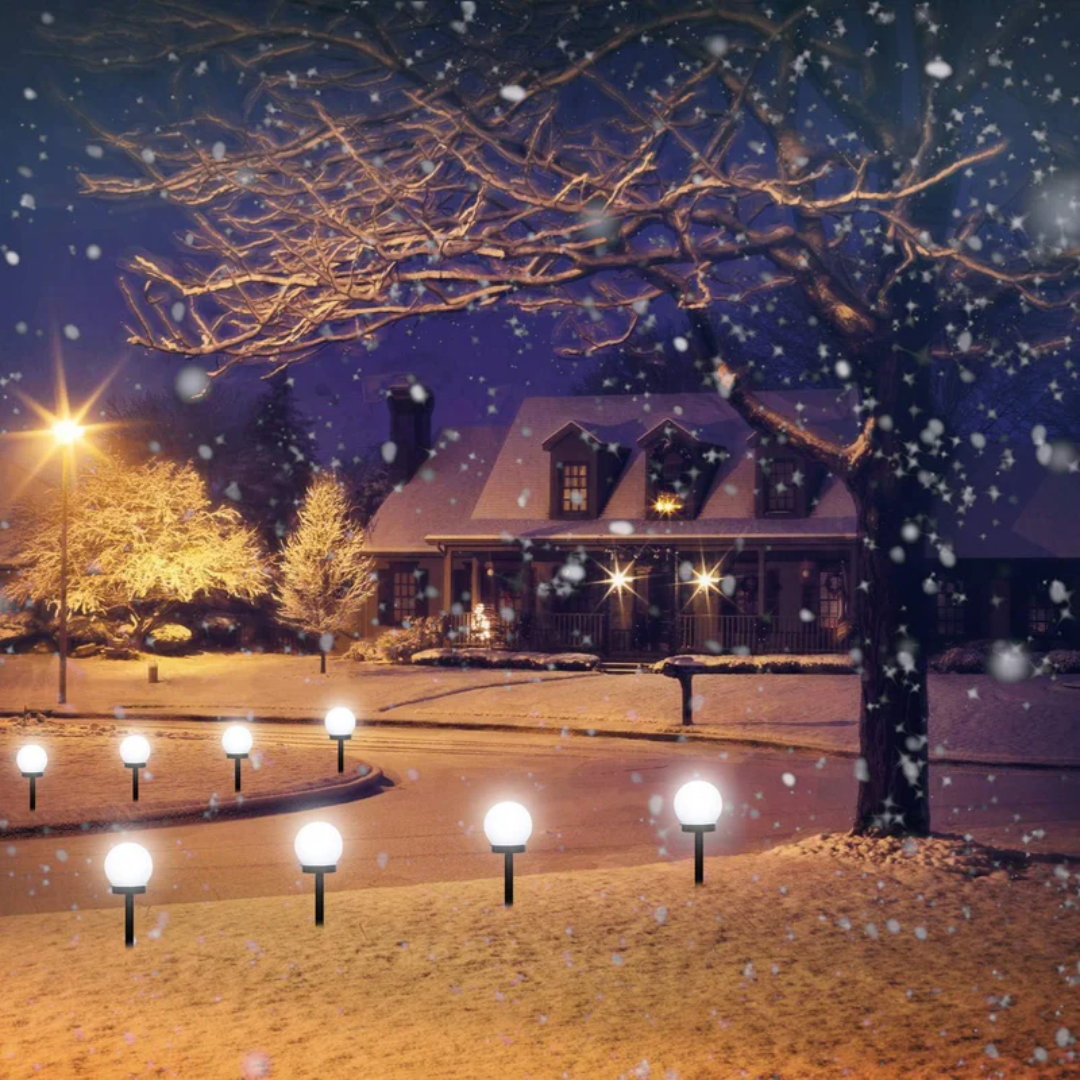 Thalia | Solar Garden Lights | 3-Pack LED Orbs, Waterproof, White Light