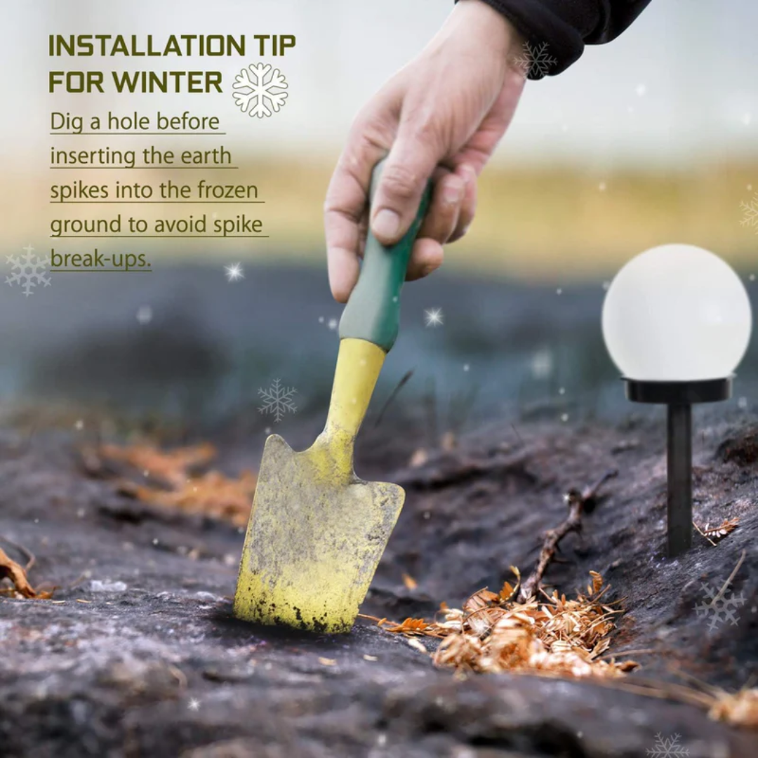 Thalia | Solar Garden Lights | 3-Pack LED Orbs, Waterproof, White Light