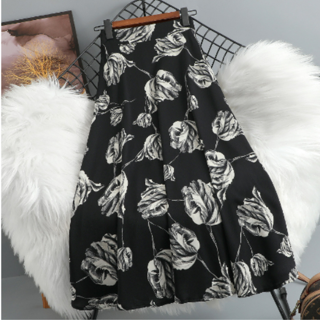 Odette | Women's A-Line Skirt | Floral Print, Vibrant Colors