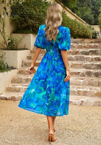 Luna | Floral Midi Dress | Puff Sleeves, Flattering Fit