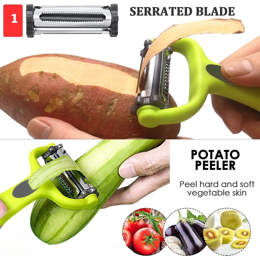 Alba | Vegetable Peeler 3-in-1 | Julienne Slicer & Peeler | Ergonomic Kitchen Tool