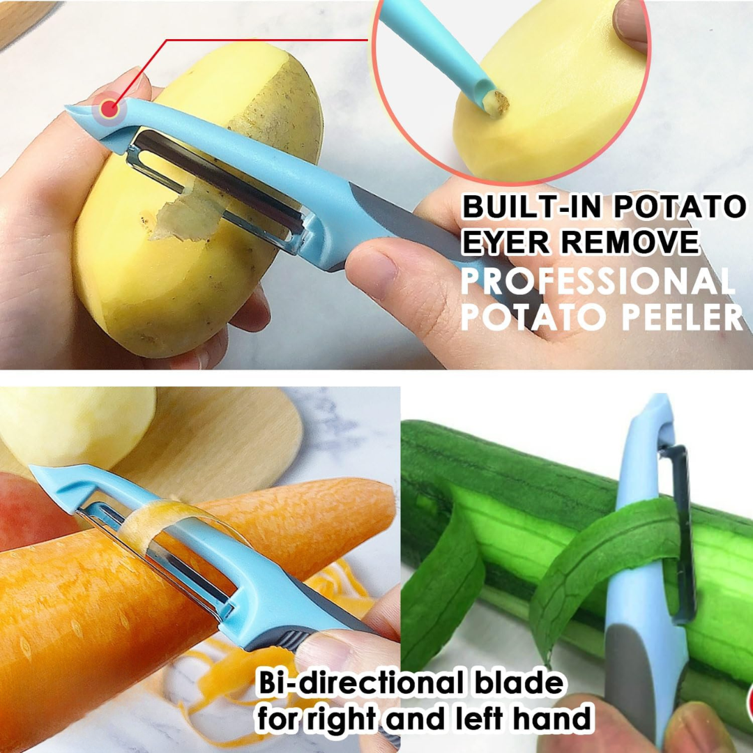 Alba | Vegetable Peeler 3-in-1 | Julienne Slicer & Peeler | Ergonomic Kitchen Tool