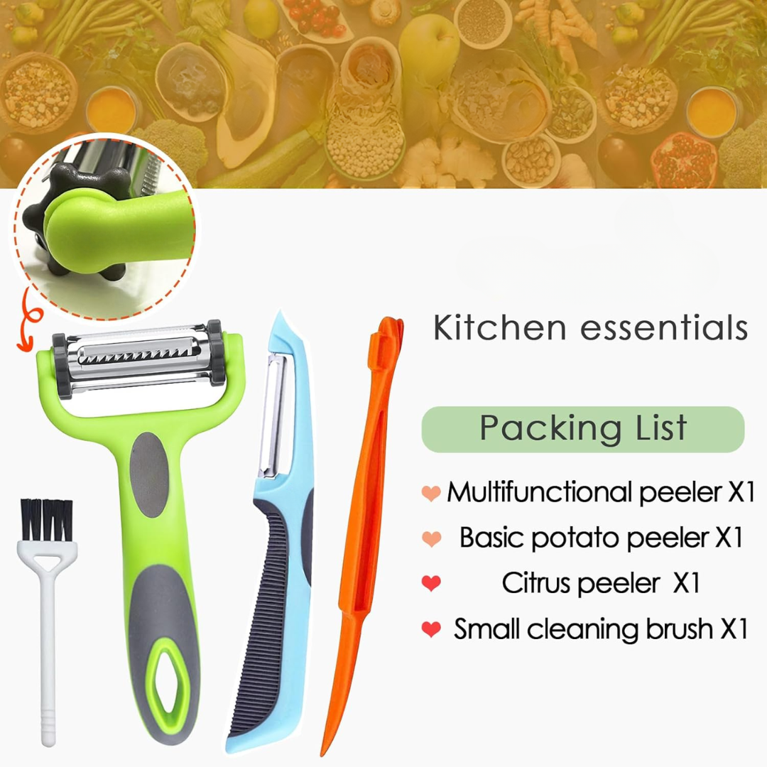 Alba | Vegetable Peeler 3-in-1 | Julienne Slicer & Peeler | Ergonomic Kitchen Tool