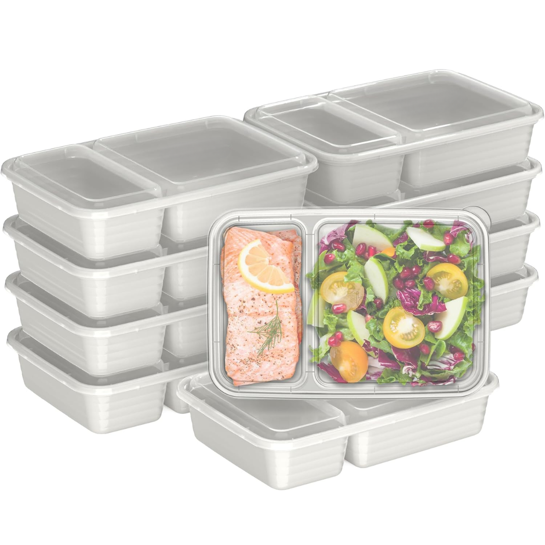 Briar | Food Storage Containers | 20-Piece Set, 2 Compartments | BPA-Free, Reusable