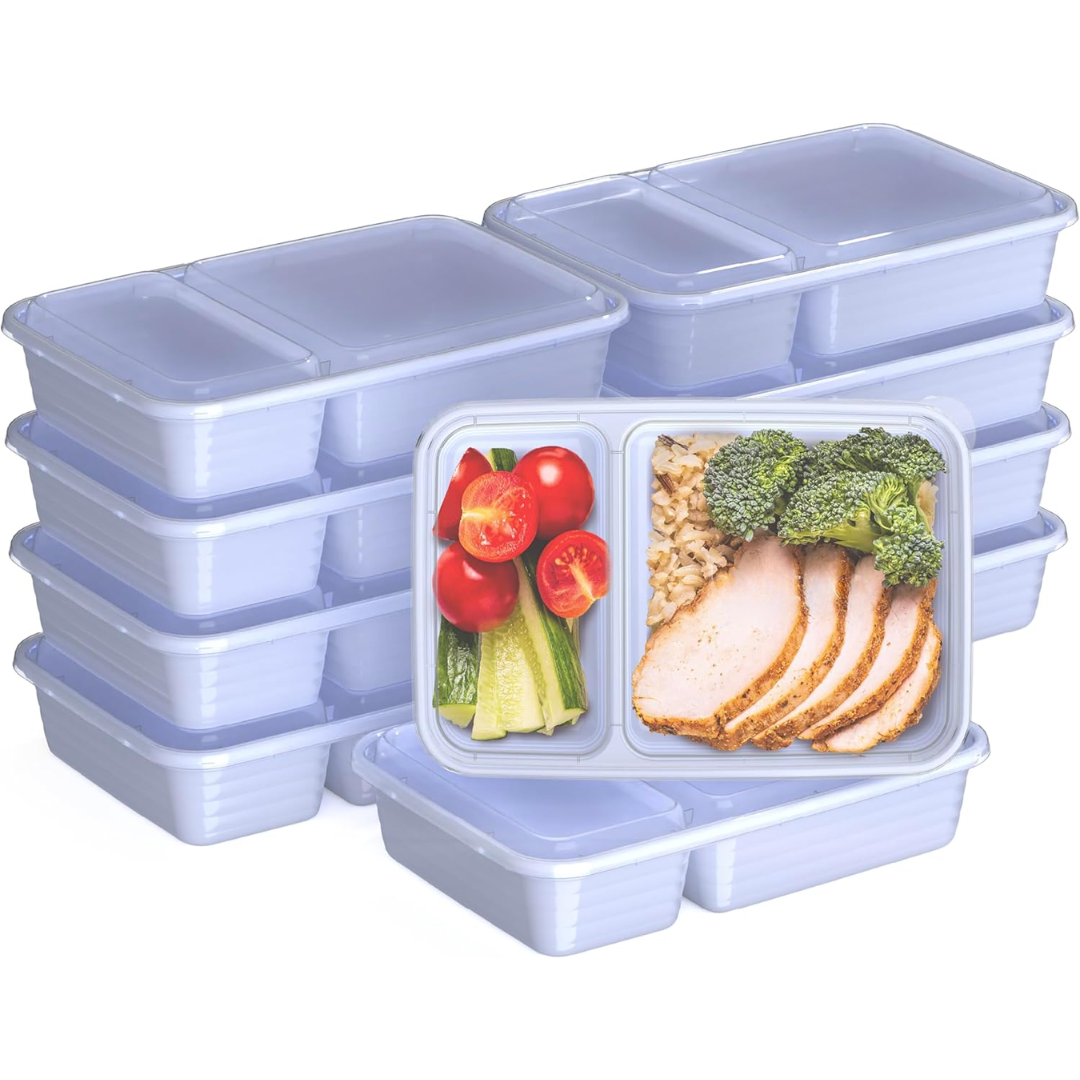 Briar | Food Storage Containers | 20-Piece Set, 2 Compartments | BPA-Free, Reusable