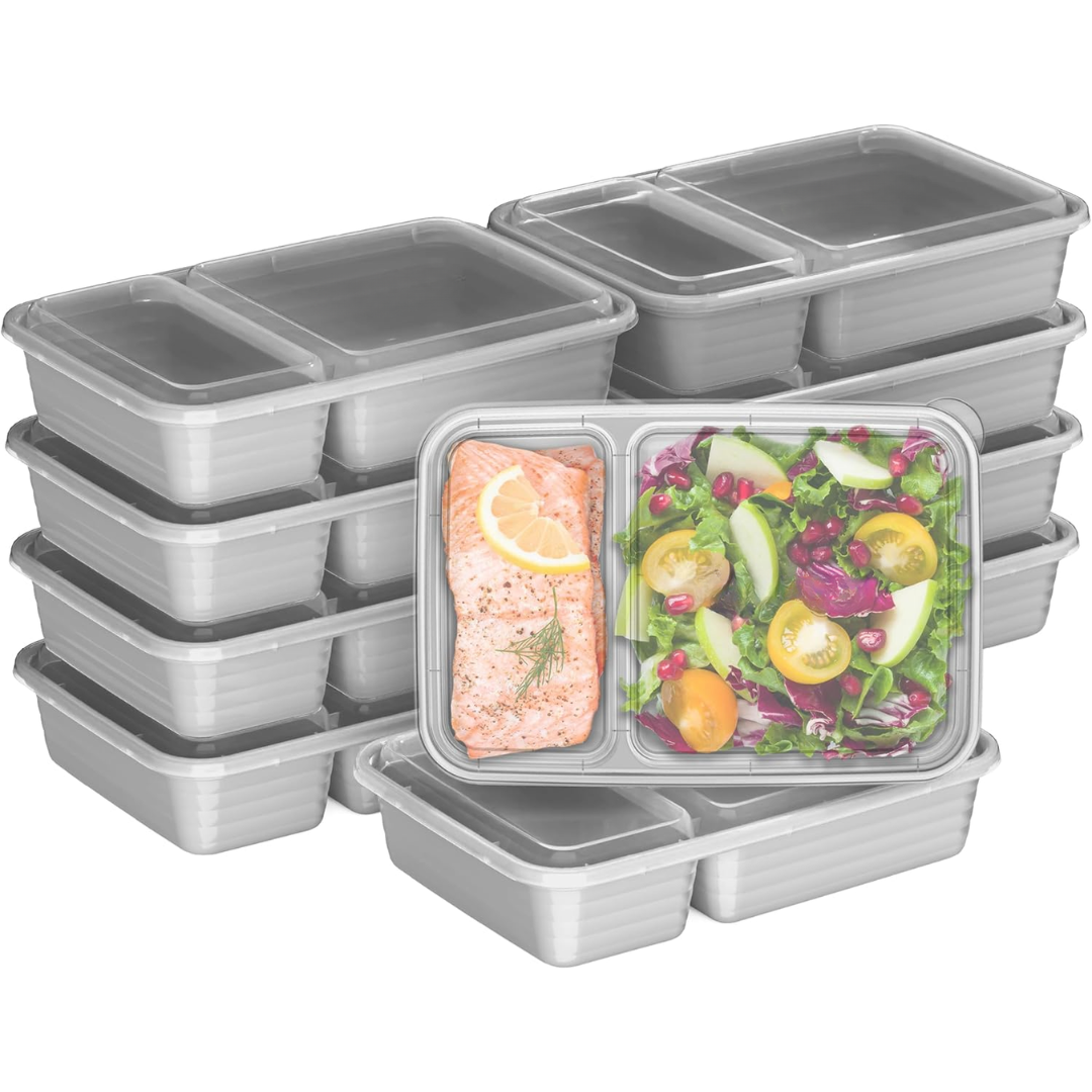 Briar | Food Storage Containers | 20-Piece Set, 2 Compartments | BPA-Free, Reusable