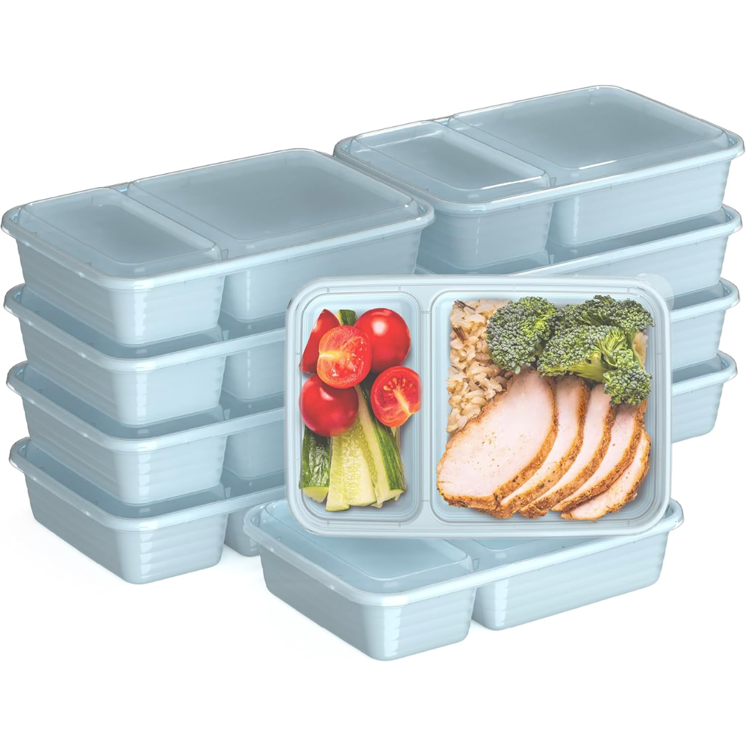 Briar | Food Storage Containers | 20-Piece Set, 2 Compartments | BPA-Free, Reusable