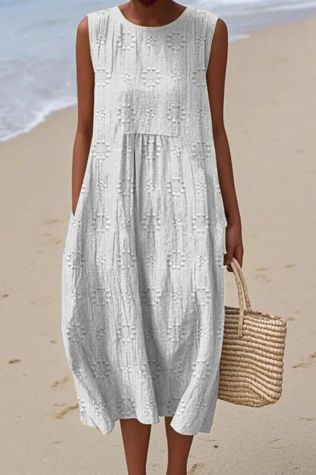 Sleeveless Embroidered Dress | Women's Summer Dress | Flowy Fit