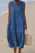 Sleeveless Embroidered Dress | Women's Summer Dress | Flowy Fit