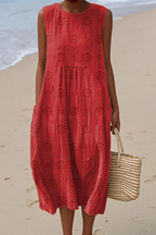 Sleeveless Embroidered Dress | Women's Summer Dress | Flowy Fit