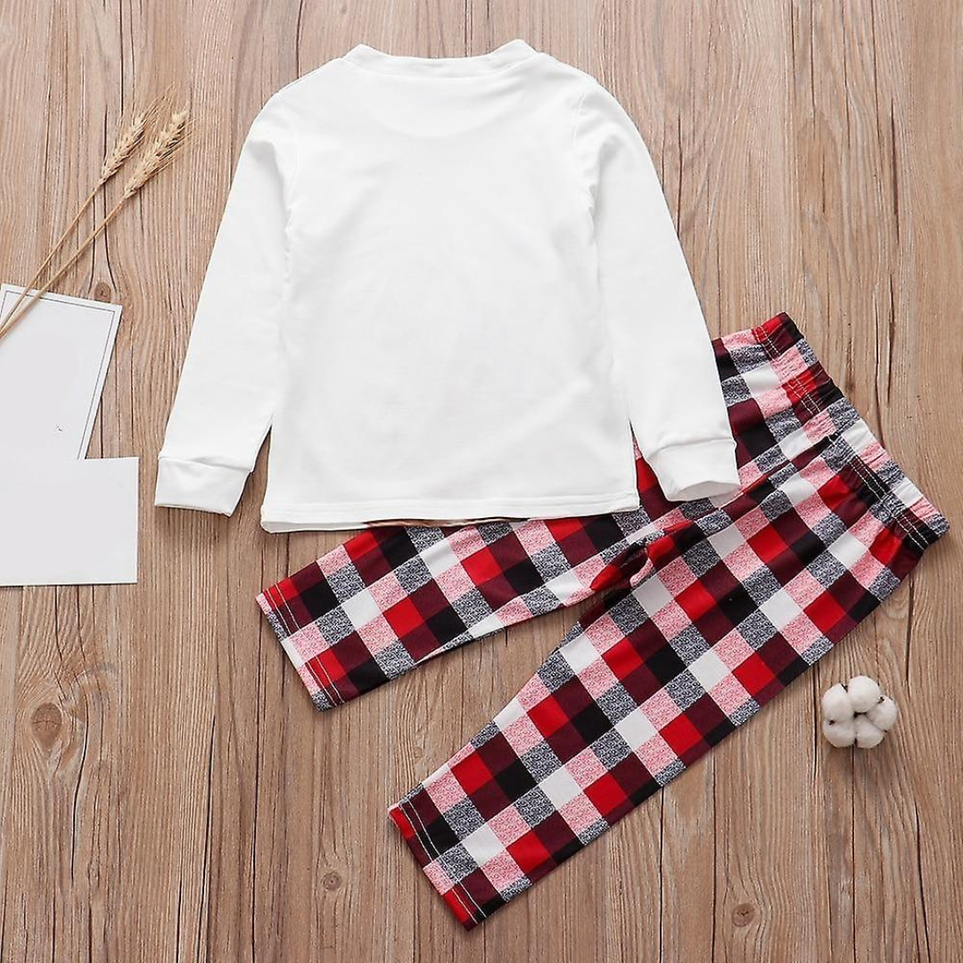 Christmas Pajamas Matching Family Set Cotton Women Men Kids 2 Piece