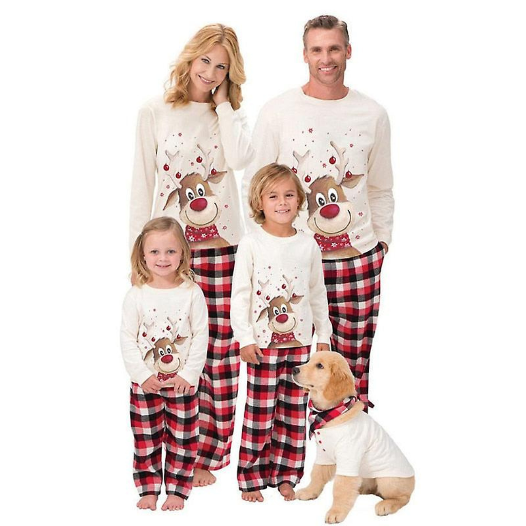 Christmas Pajamas Matching Family Set Cotton Women Men Kids 2 Piece