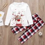 Christmas Pajamas Matching Family Set Cotton Women Men Kids 2 Piece