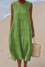 Sleeveless Embroidered Dress | Women's Summer Dress | Flowy Fit