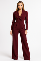 Perla | Women's Jumpsuit | Long Sleeve, Wrap Style | Office & Evening