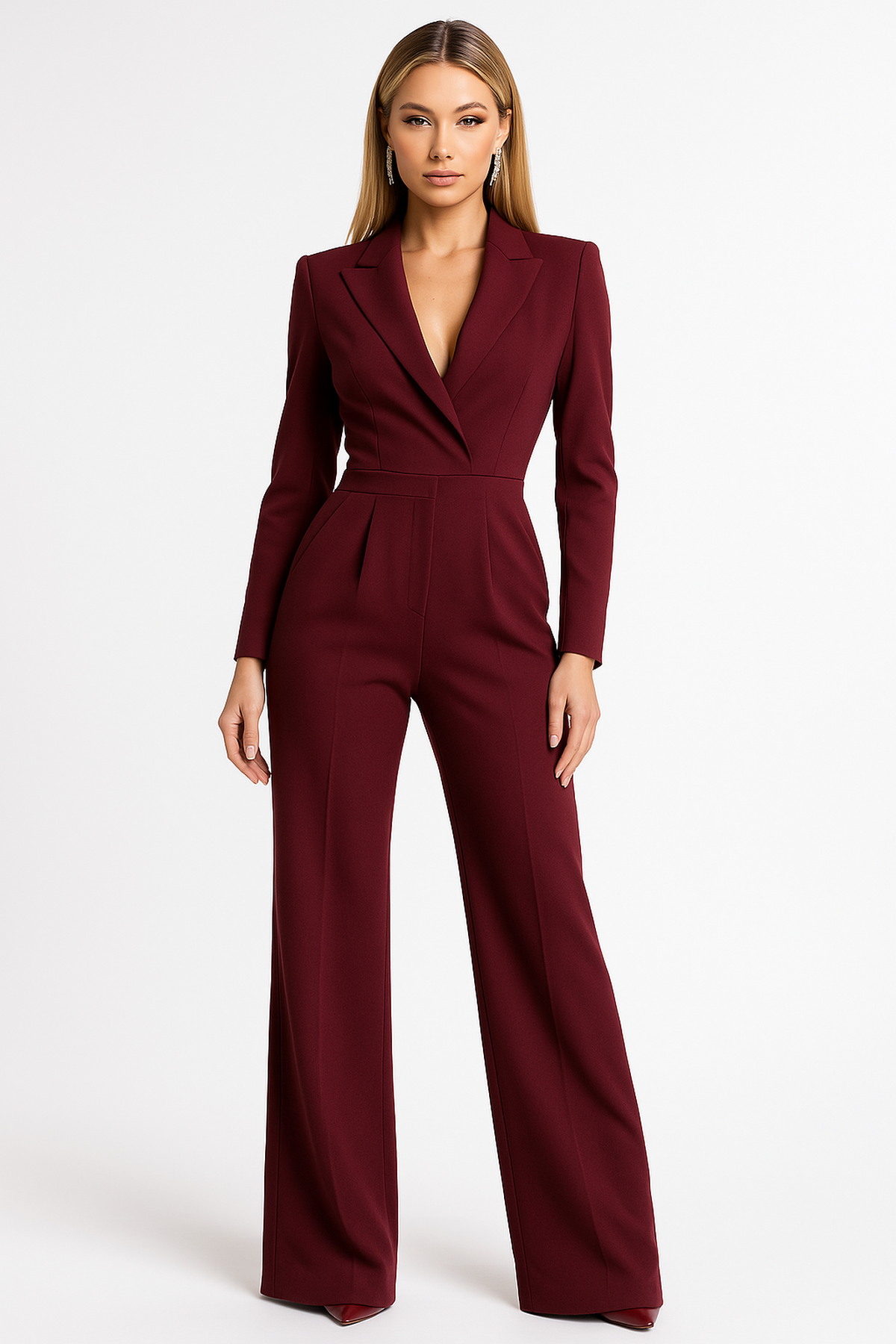 Perla | Women's Jumpsuit | Long Sleeve, Wrap Style | Office & Evening