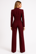 Perla | Women's Jumpsuit | Long Sleeve, Wrap Style | Office & Evening