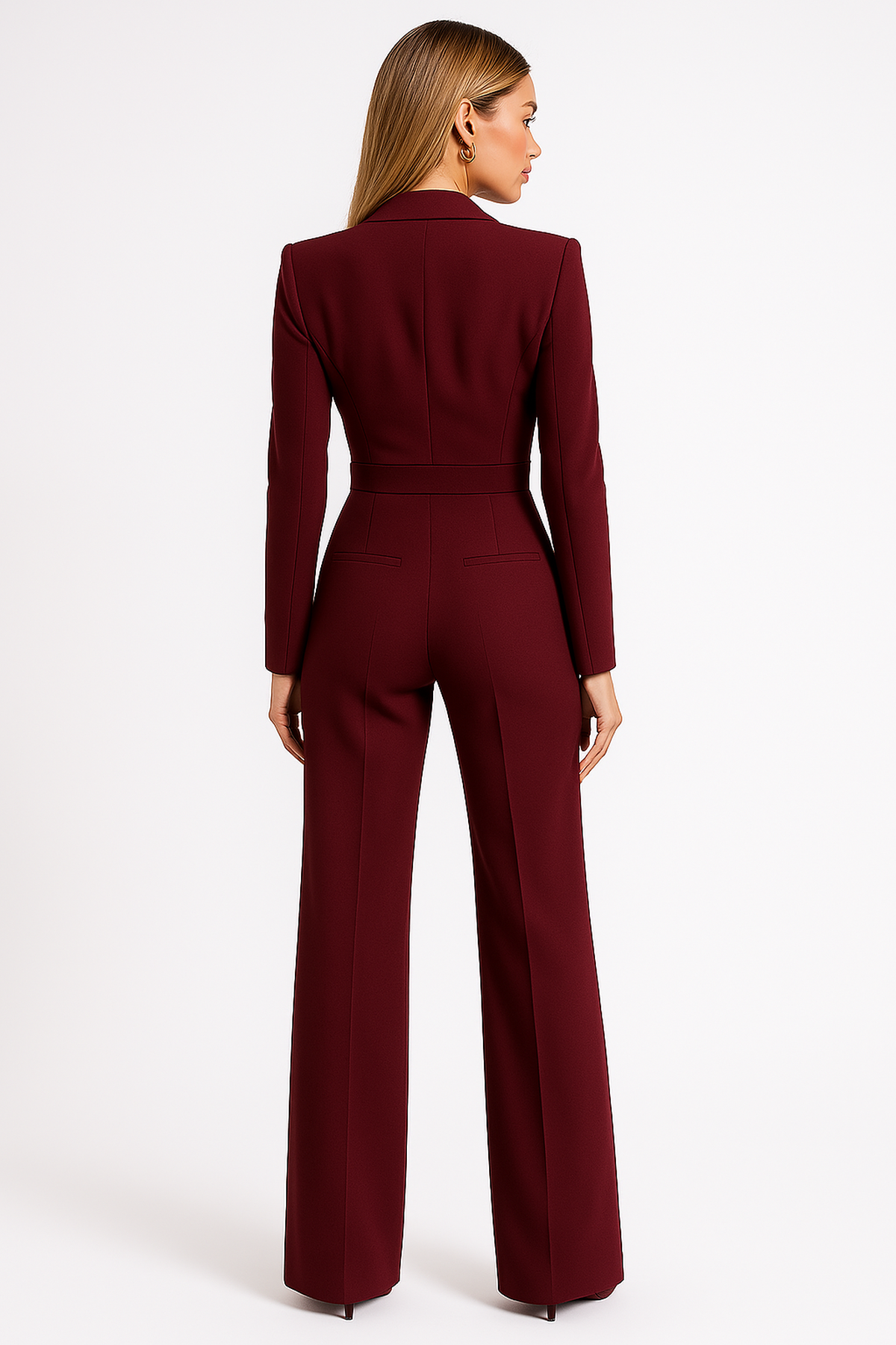 Perla | Women's Jumpsuit | Long Sleeve, Wrap Style | Office & Evening