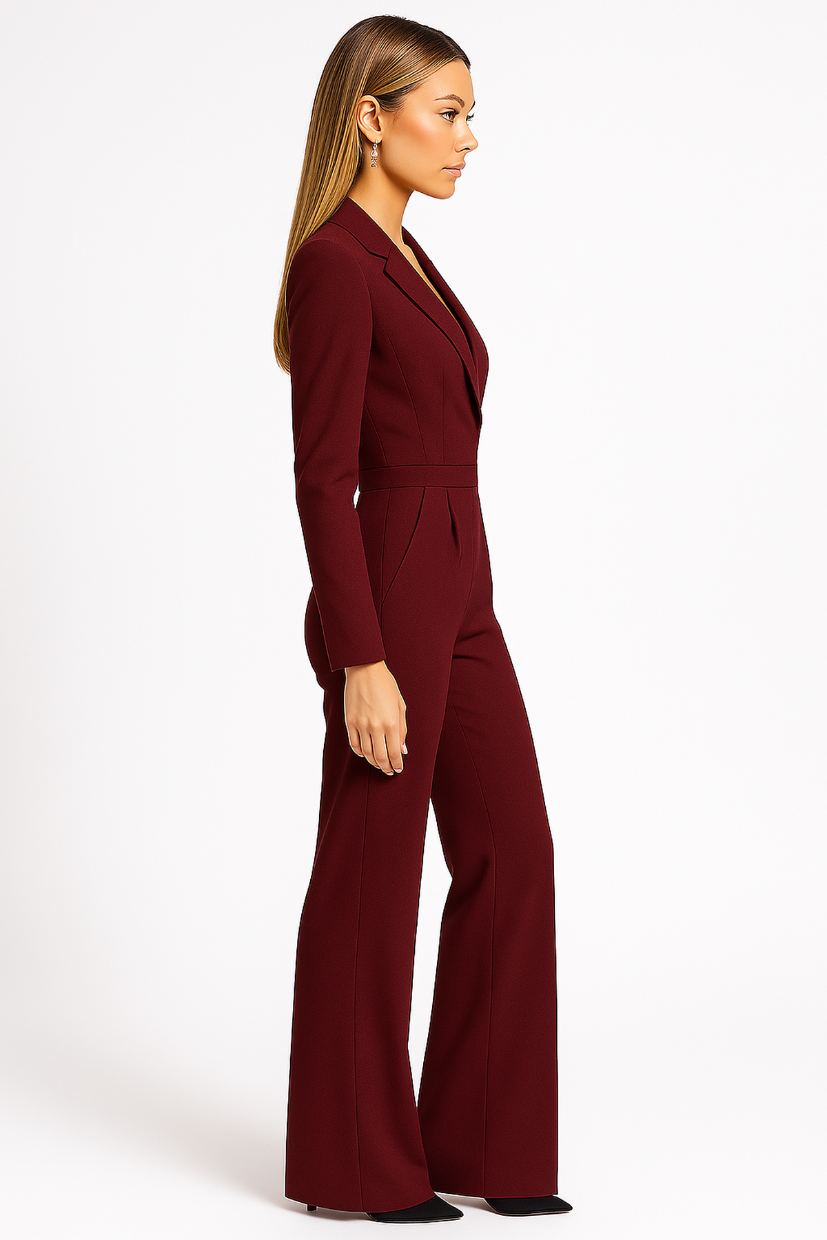 Perla | Women's Jumpsuit | Long Sleeve, Wrap Style | Office & Evening