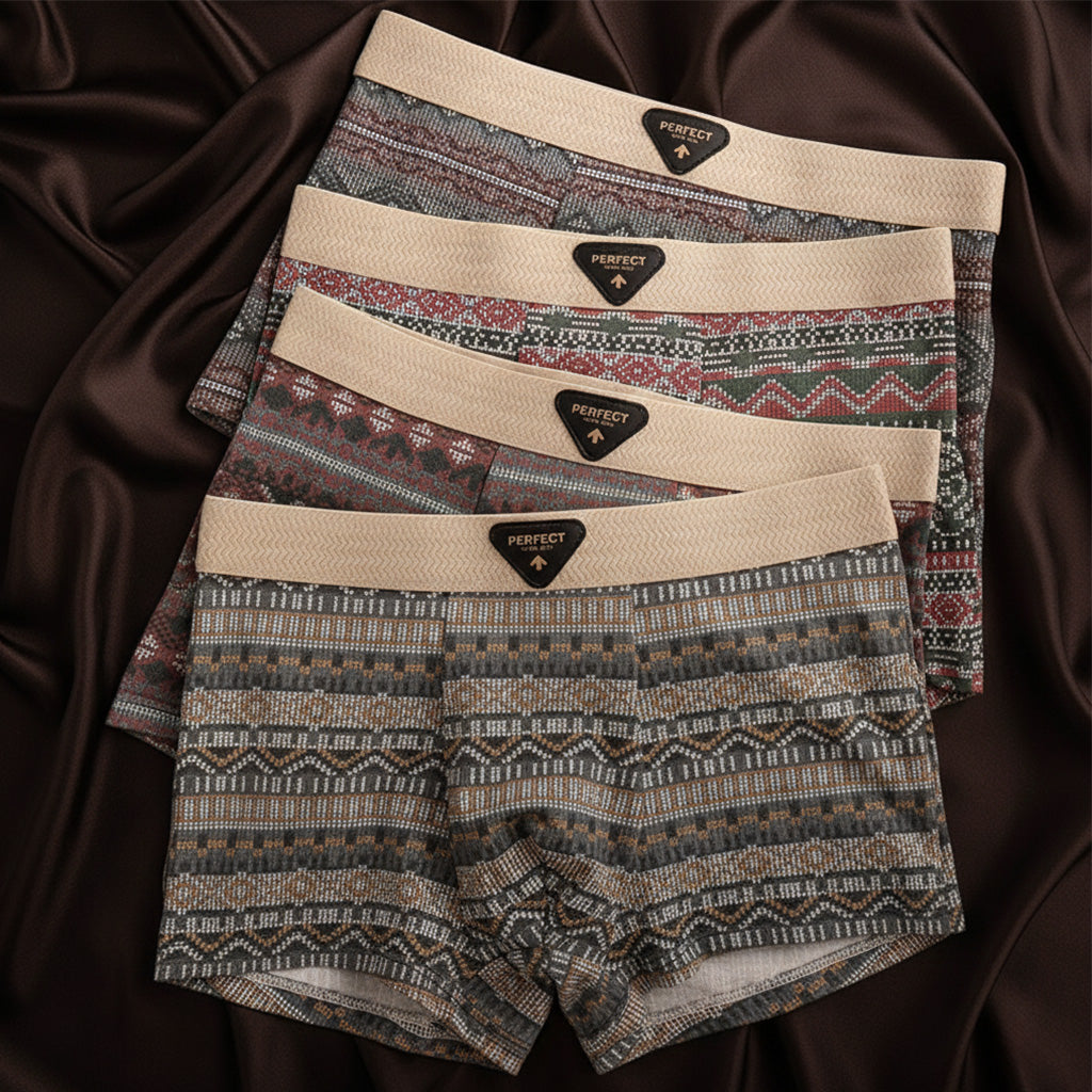Men Organic Cotton Boxer Briefs Retro