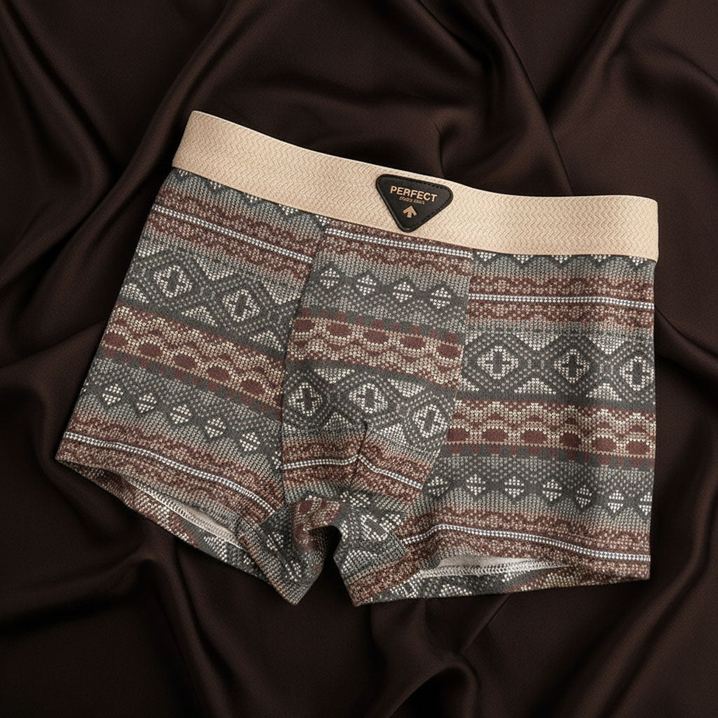 Men Organic Cotton Boxer Briefs Retro