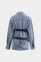 Women Denim Shirt Oversized Button Down