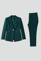 Willa | Women's Blazer Set | One Button, Straight Trousers | Smart Casual