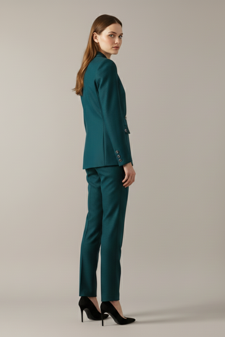 Willa | Women's Blazer Set | One Button, Straight Trousers | Smart Casual