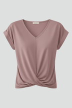 Women's Blouse | V-Neckline, Short Sleeve, Relaxed Fit | Kira