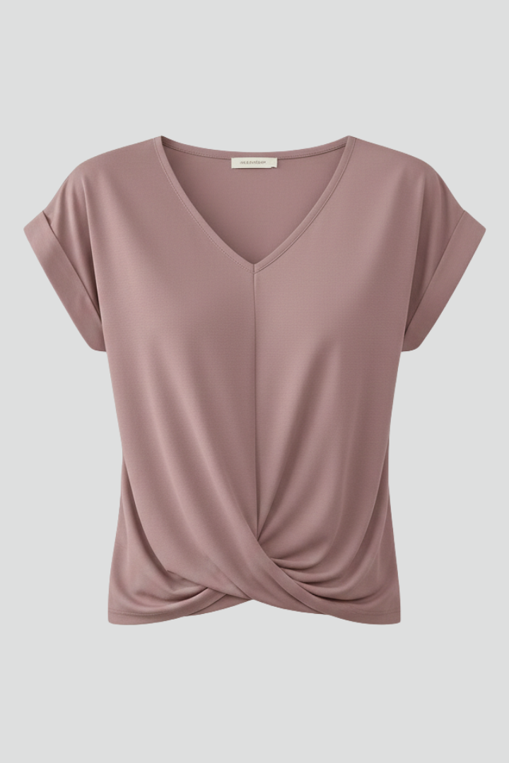 Women's Blouse | V-Neckline, Short Sleeve, Relaxed Fit | Kira