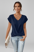 Women's Blouse | V-Neckline, Short Sleeve, Relaxed Fit | Kira